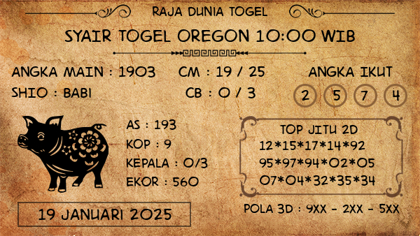 Prediksi Oregon 10:00 WIB